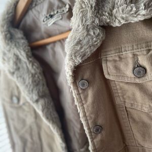 Chic Tan Teddy Jacket with Plush Lining